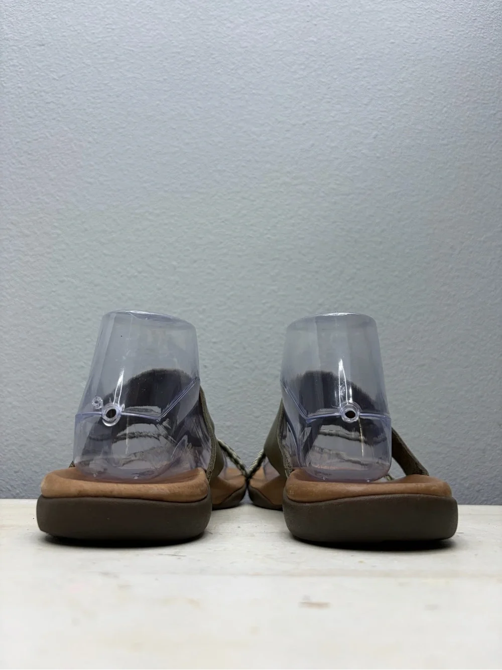 Merrell Olive Green Leather Braided Strap Slide Sandals Size 10